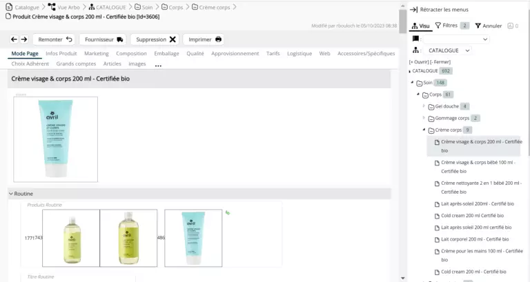 PIM informations textuelles | OneBase